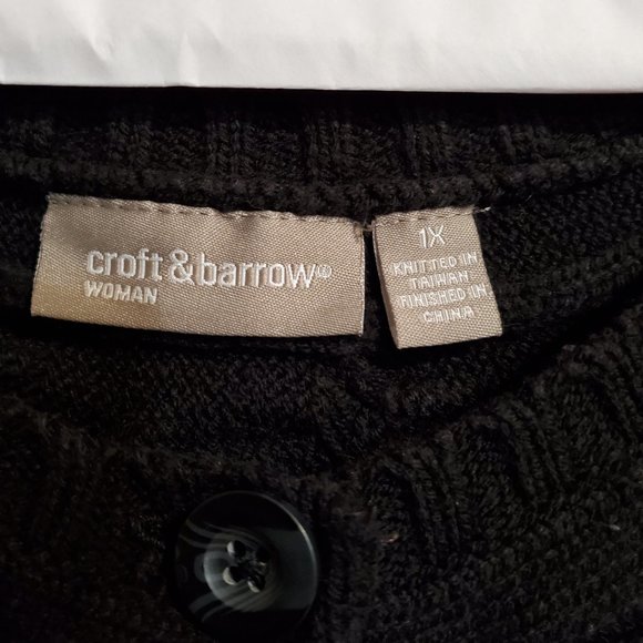 Croft & Barrow Black Sweater 1X - Picture 2 of 2